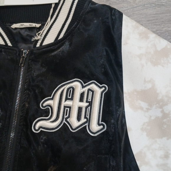 Miss Me bomber Jacket in Black and White*size Small. NWT - Picture 3 of 4